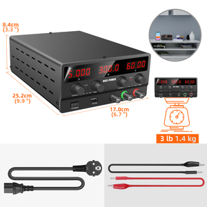 Güzel-güç SPS-H605 siyah 60V 5A USB Powered regülatörü okul anahtarlama ekipmanları voltaj tezgah çıkış Dc güç kaynağı - Product Image 3