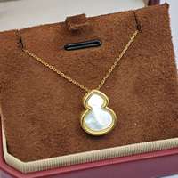 Collier pendentif en argent sterling 925 plaqué or UM Jewelry, vente en gros, forme de gourde, nacre, unisexe/hommes/femmes, mariage
