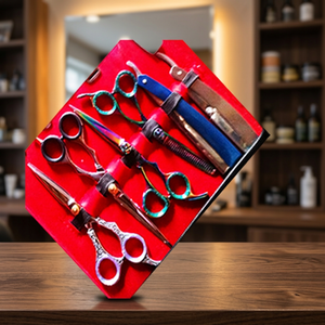 Ciseaux de coiffeur ASAP pour droitiers, manche long, technologie EMS, lames dentelées affûtées avec précision, acier inoxydable, fabrication industrielle - Product Image 5