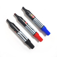 Marqueur permanent de qualité supérieure DH-900 Jumbo à pointe biseautée, séchage rapide, encre grande capacité, noir, bleu, rouge