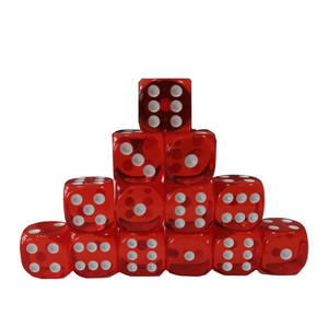 Оптовая продажа, 16 мм игральные кости d6, круглые угловые прозрачные красные игральные кости с белой точкой, профессиональные пользовательские - Product Image 6