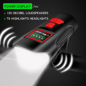 Lampe de <span class=keywords><strong>vélo</strong></span> de montagne à chargement USB, <span class=keywords><strong>klaxon</strong></span> LED T6 et ordinateur sans fil, étanche IPX4, 4 modes pour la sécurité en conduite nocturne - Product Image 6