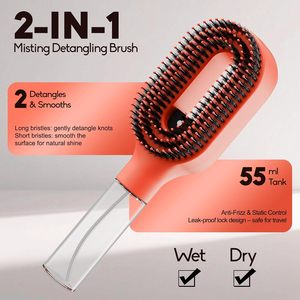 <span class=keywords><strong>Brosse</strong></span> à <span class=keywords><strong>cheveux</strong></span> 2-en-1 avec pulvérisateur d'eau, <span class=keywords><strong>brosse</strong></span> à poils de sanglier et nylon <span class=keywords><strong>pour</strong></span> hydrater et démêler les <span class=keywords><strong>cheveux</strong></span>, anti-frisottis, orange - Product Image 4