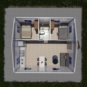 <span class=keywords><strong>Casa</strong></span> Contenedor de Acero Desmontable de 40 pies, Estilo Granja, para Uso de Oficina, 6m X 6m, Marca Anshiju - Product Image 6