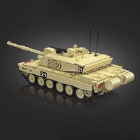 Kalıp kral 20037 askeri Challenger-2 ana savaş tankı yapı blok oyuncaklar teknik APP uzaktan kumanda savaş yapı taşı