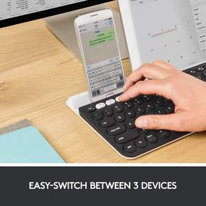 Clavier de jeu sans fil ergonomique personnalisé russe Logitech K780 pour ordinateur de bureau, mobile, tablette, nouveau - Product Image 3