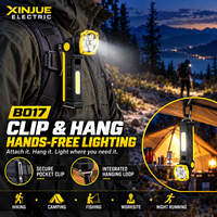 Lampe de travail portable XINJUE B017 OEM ODM personnalisée, 10W LED, 350 lm, 500m, rechargeable, avec base magnétique et crochet de fixation
