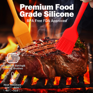 Silicone Basting Pastry <b>Brushes</b> Heat Resistant Cooking Tool with Plastic Handle for Oil Butter Sauce <b>BBQ</b> Grill Baking - Product Image 2