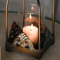 Vintage métal verre fer bougeoir suspendu Table utiliser maison fête mariage décoration saison de noël aussi prix fleur Vase