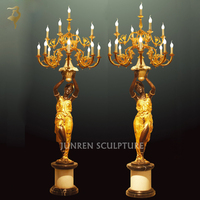 Luxe grandeur nature Art décor Bronze jardin lampe femme Statue laiton dame avec fleurs tenant lampe Sculpture