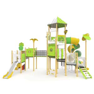 Grande toboggan combinée en plastique pour extérieur, avec planche spéciale en PE, pour sites immobiliers et points panoramiques, à niveaux surélevés - Product Image 2