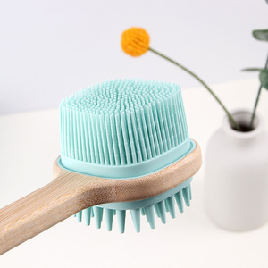 Brosse de bain en bois à long manche, nouveau design personnalisé, pour le brossage du corps, vente en gros - Product Image 2