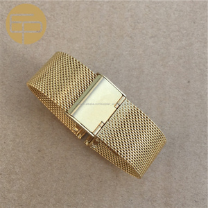 0.6mm fil léger logo personnalisé or de haute qualité maille en acier inoxydable bracelet pour <span class=keywords><strong>montre</strong></span> - Product Image 6