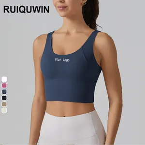 RUIQUWIN-Sujetador de yoga para correr, gimnasio, gimnasio, ropa interior de yoga cómoda, sexy, con dobladillo cruzado