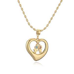 2025 breloque plaqué or 18 carats Zircon coeur garçon <span class=keywords><strong>et</strong></span> fille <span class=keywords><strong>pendentif</strong></span> collier frères <span class=keywords><strong>et</strong></span> soeurs Couples collier pour femmes - Product Image 5