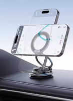 Support de téléphone magnétique universel pliable à rotation 360° avec ventouse pour voiture, cuisine, bureau, maison