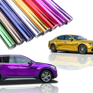 工場価格 PETミラークロームパープル自己粘着ビニールラップフィルムロール 車 バイク用カーステッカー - Product Image 4