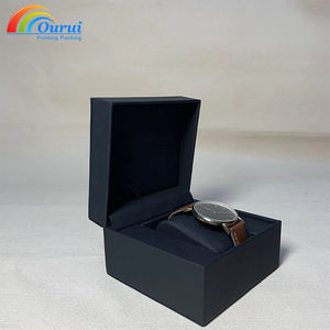 스마트 여행용 시계 보관함 휴대용 방수 손목시계 디스플레이 맞춤형 남성용 블랙 가죽제 - Product Image 2