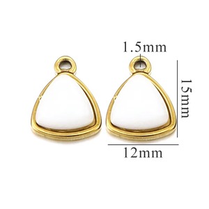 Charme en pierre semi-précieuse naturelle en forme de triangle |   Cadre en acier inoxydable plaqué or 18 carats PVD |   Pendentifs de Couleurs Assorties pour la Fabrication de Bijoux DIY - Product Image 6