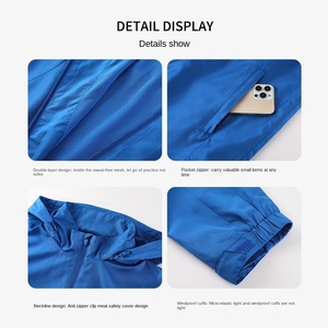 Veste coupe-vent de sport pour homme, imperméable, coupe-vent, séchage rapide, 100% polyester, pour la course à pied, le football, l'automne - Product Image 5