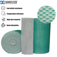 Nouveau rouleau de média filtrant en fibre de verre de taille standard - Pochettes de cellules vertes G3/G4 à forte adsorption pour cabine de peinture