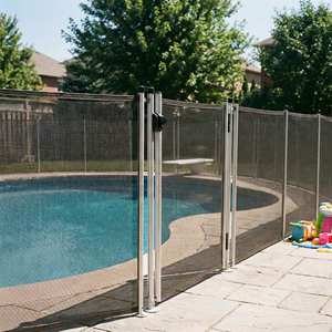 Clôture de piscine temporaire en aluminium, fine, amovible, rétractable, avec lames en maille, <span class=keywords><strong>pour</strong></span> la sécurité de la natation - Product Image 3