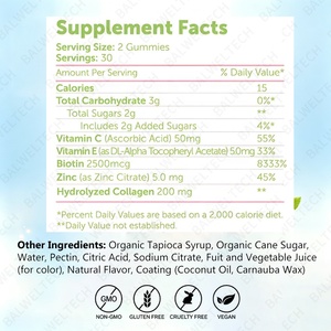 Suplemento de Colágeno Vegano de Marca Privada OEM para Blanquear la Piel y Estimular el Crecimiento del Cabello, con Biotina y Vitaminas C y E para Cabello, Piel y Uñas - Product Image 2