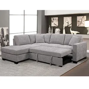 Weiche und bequeme Cabrio Sofa Cum Bed Factory Direkt versorgung mit Chaiselongue Wohnzimmer Custom ized Schlafs ofa