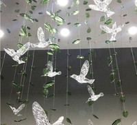 Nouvelles décorations de mariage faites à la main sur le thème de l'amour animal, colibris en acrylique transparent, décoration de plafond aérienne, pendentif de fenêtre pour mariage