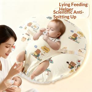 Almohada de Alimentación para Recién Nacidos, Almohada de Confort para las Cuatro Estaciones, Algodón Puro, Estampado de Oso de Dibujos Animados, Moderna, Transpirable, Lavable para Bebés y Niños Pequeños - Product Image 4