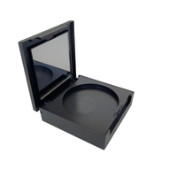 Étui compact carré noir mat pour ombre à paupières avec emballage cosmétique avec logo personnalisé miroir
