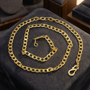 Wholesale 14K 18K 24K Micro Gold Plated Cuban Link Style <b>Chain</b>, Fashion <b>Chain</b> <b>Necklaces</b>, Modern <b>Chain</b> Design, Brass Gold <b>Chain</b>. - Product Image 3