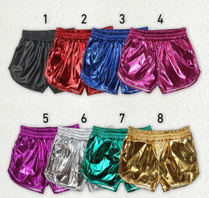 Shorts en cuir élastiques pour filles de 2 à 16 ans, couleur bonbon, avec poches, vente en gros - Product Image 1