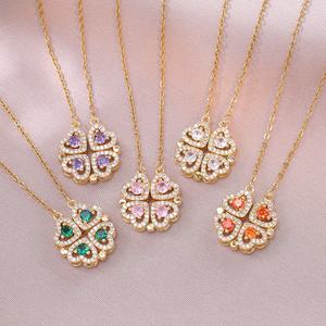 Creative Light Luxury Two Wear Love <span class=keywords><strong>Clover</strong></span> Design con collar de joyería multicolor - Product Image 5