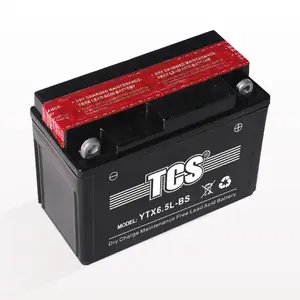 12V 6.5ah YTX6.5L-BS Supplier Manufacturer Motorcycle Battery