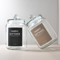 2000ML 64oz Récipients hermétiques pour dosettes de buanderie Pot en verre transparent en poudre de détergent avec couvercles