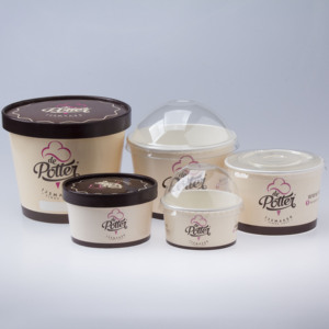 JIMI Dùng Một Lần Ice Cream Bao Bì Ice Cream Container Bồn Với Mái Vòm Nắp - Product Image 2