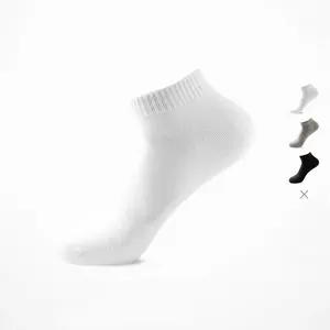 Toptan elastik erkek şirket logosu çorap özel pamuk bambu nefes çorap nem esneklik anti mikrobiyal ayak bileği çorap