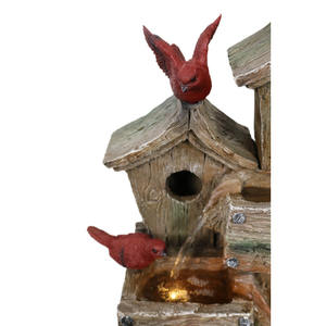 Nichoir moderne de conception <span class=keywords><strong>zen</strong></span> lumières LED jardin extérieur eau qui coule caractéristique nouvel ornement en résine de bois pour animaux de compagnie style artificiel - Product Image 2