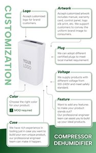 DR Smart Dehumidifier R-134a Compressor 10 Liter Day Waterproof IPX4 <b>for</b> Bathroom Slim 17cm Wall Mount <b>Timer</b> Remote - Product Image 2