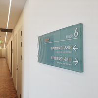 Marqueur de niveau ondulé en forme de planche |   Identifiant en Perspex Contourné pour Appartement, Suite, Villa Commerciale, Entrée, Décoration
