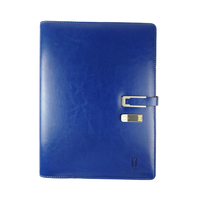 Carnet de notes en cuir PU multifonction rechargeable Portable Power Hardcover 100 feuilles intérieures A5 imprimé Business Style Office Gift