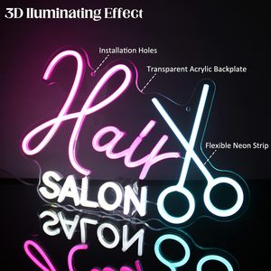 Hair salon neon <b>sign</b> Barber pattern LED <b>sign</b> Acrylic neon <b>light</b> USB powered advertising <b>sign</b> Hair beauty salon <b>sign</b> - Product Image 4