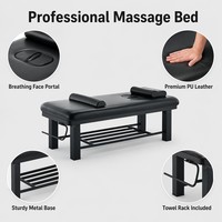 Table de massage professionnelle pour le visage avec trou respiratoire 190*85*65cm, cadre métallique robuste, table de spa, logo personnalisé OEM