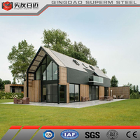 Usine directement fait préfabriqué maison entrepôt de stockage métal acier Structure bâtiment verre rideau mur Barndominium Kits maison avec grande fenêtre