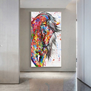 Pinturas al Óleo Abstractas de Caballos de Gran Tamaño, Obras de Arte, Cuadros de Caballos, <span class=keywords><strong>Pintura</strong></span> Moderna de Caballos para Pared - Product Image 3