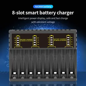 PUJIMAX OEM Custom Battery Chargers Aa Aaa Rechargeable Battery Charger 8 Slots Fast Usb Nimh Battery Charger 1.2v For Aaa Aa