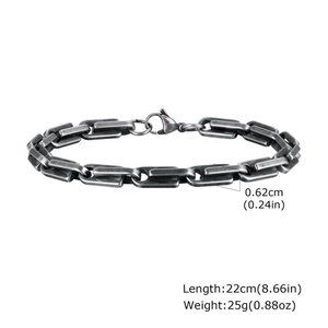 Hip Hop Jewelry Bracelet <b>Men</b> Charm Waterproof Stainless Steel Link Chain Bracelets - Product Image 6