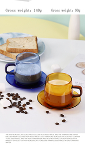 Taza de café de alta gama para el desayuno, vaso de leche de zumo de limón <span class=keywords><strong>con</strong></span> plato inferior, utensilio OEM para casa, restaurante y oficina, gran oferta - Product Image 2