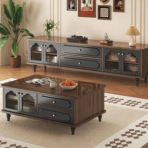 Mueble para TV de Madera Maciza de 180 cm, Estilo Retro Francés, Mueble de Almacenamiento para Sala de Estar - Product Image 3